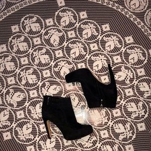 Sam Edelman Kit black suede platform bootie sz 7.5